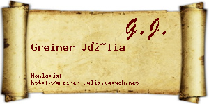 Greiner Júlia névjegykártya